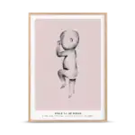 Birth poster aquarel pink